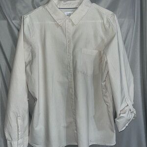 Croft & Barrow Women's Cream Striped Blouse